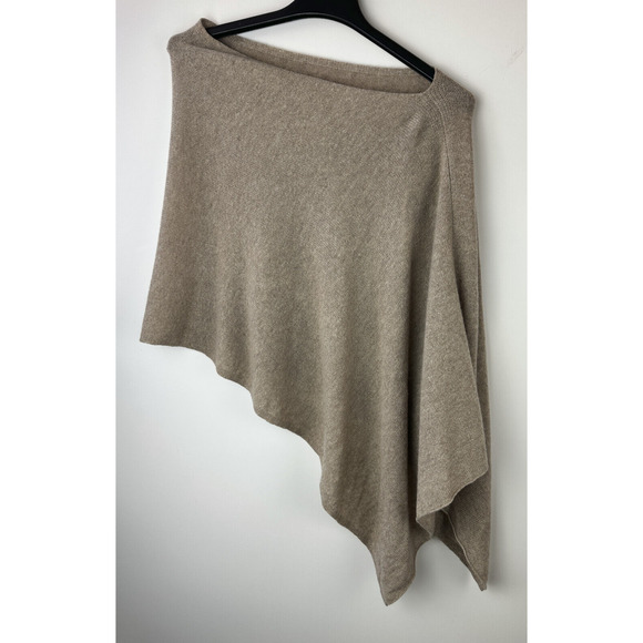 Alashan 100% Cashmere Draped Dress Topper Poncho Lightweight Soft & Cozy Tan NWT - Picture 12 of 16